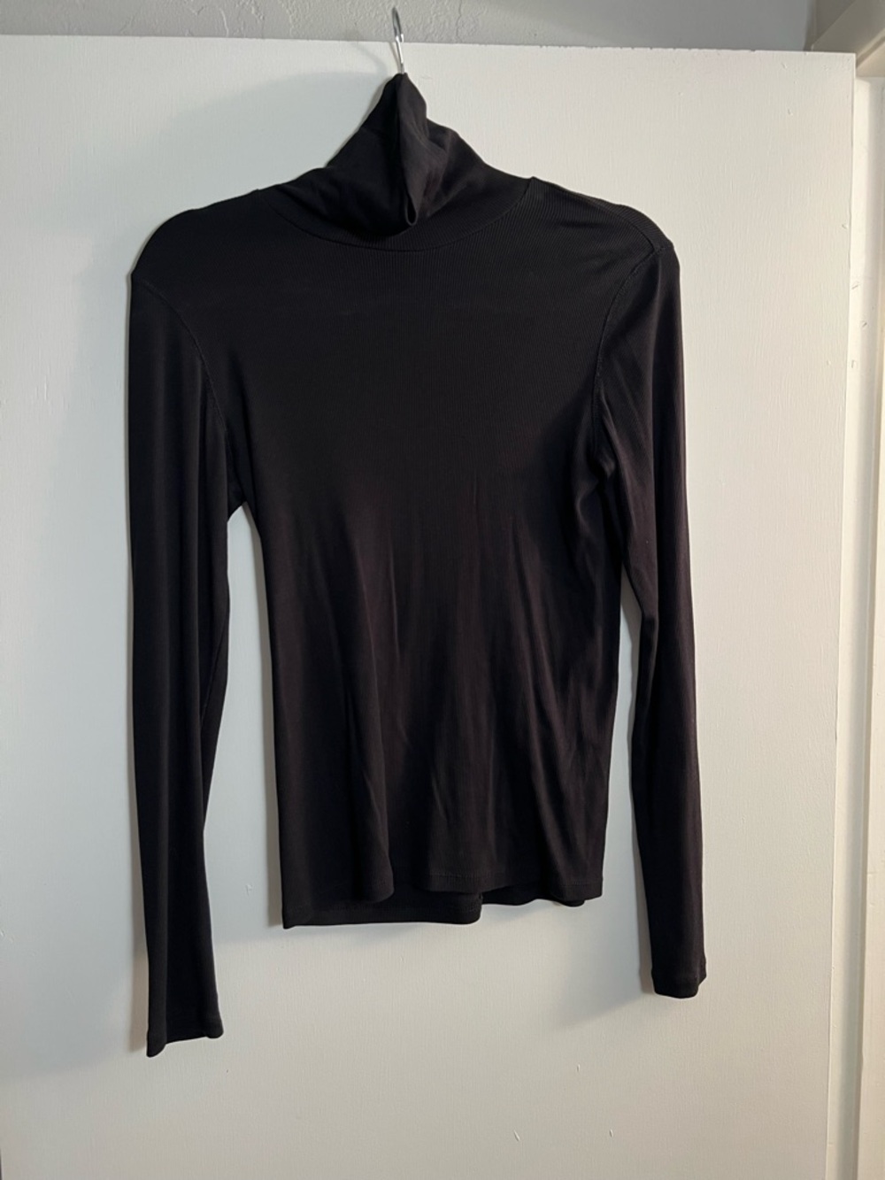 Everlane Luxe Rib Long-Sleeve Turtleneck in Black